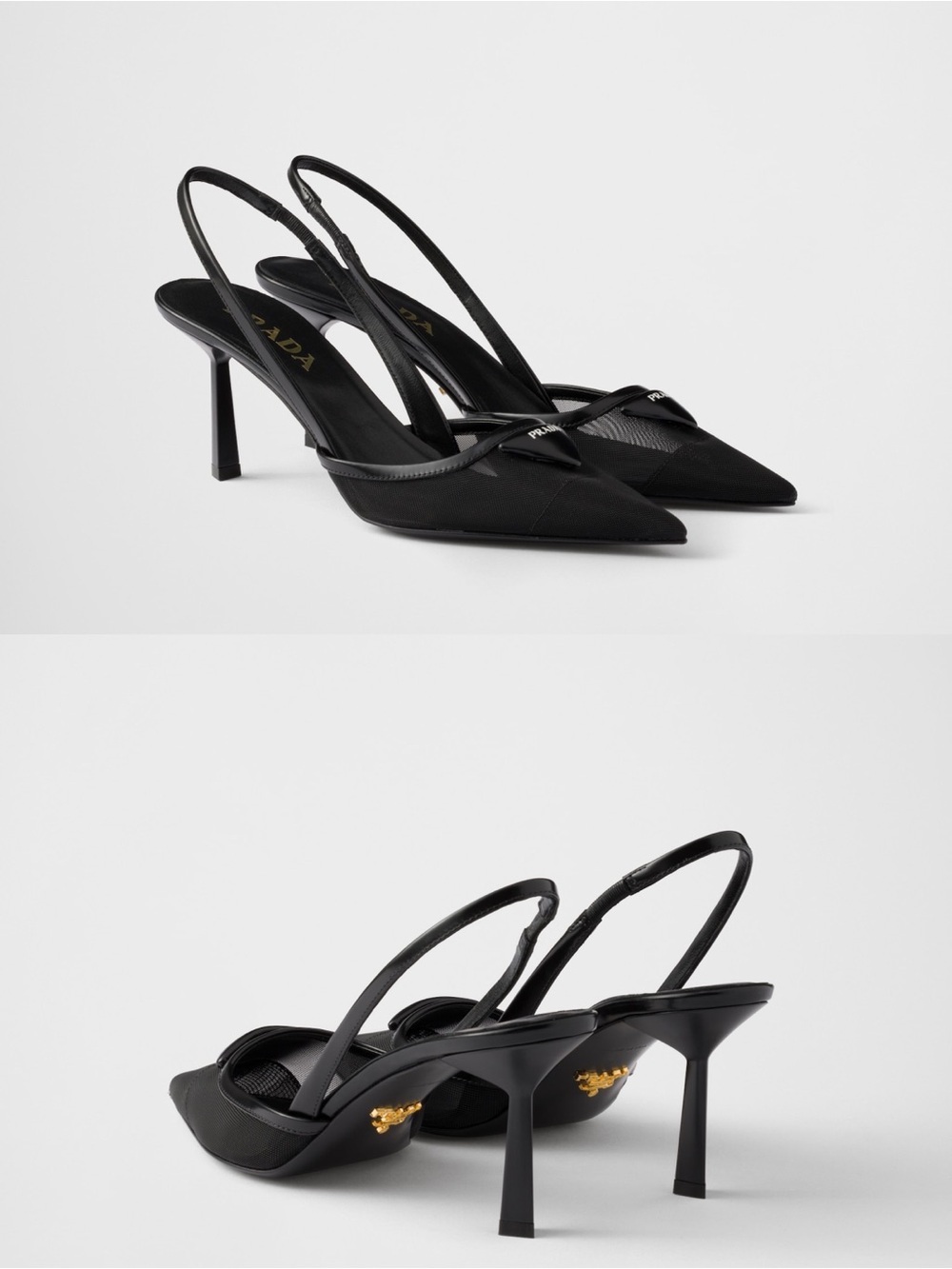 New Prada Mesh fabric slingback pumps $1,270 36 - Picture 3 of 10